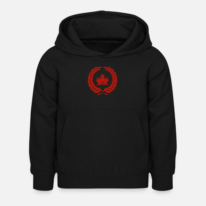 Symbole de la feuille d’automne - Sweat à capuche Enfant - noir