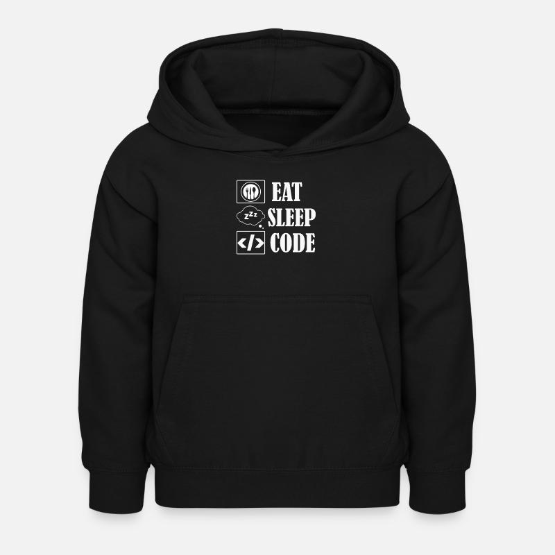 Eat Sleep Code Coding Software - Kinder Hoodie - Schwarz