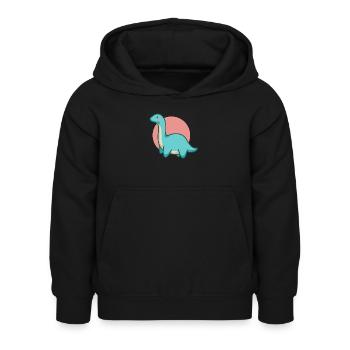 Süßer Dinosaurus mit langem Hals, Brontosaurus - Kinder Hoodie - Schwarz - Vorne - AI Model Kid Female (0cm)