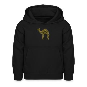 Chameau - Sweat à capuche Enfant - noir - Devant - AI Model Kid Female (0cm)