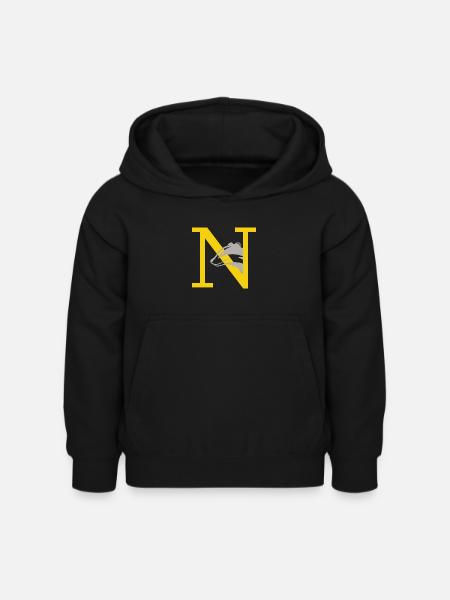 lettre N - Sweat à capuche Enfant - noir