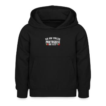 Portugal portugais - Sweat à capuche Enfant - noir - Devant - AI Model Kid Female (0cm)