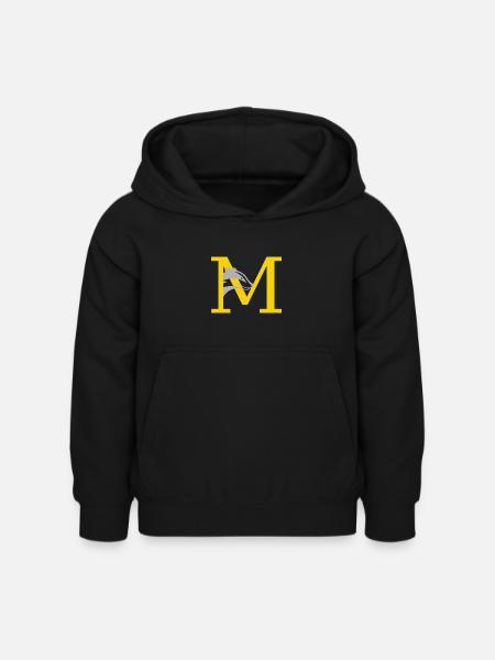 Buchstabe M - Kinder Hoodie - Schwarz