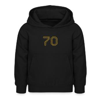 70. 70 ANS. 70e ANNIVERSAIRE. ANNIVERSAIRE 70 ANS. - Sweat à capuche Enfant - noir - Devant - AI Model Kid Female (0cm)