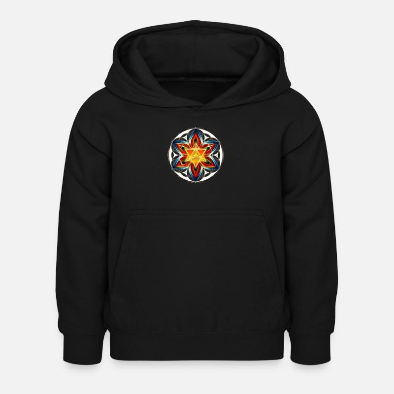 Merkabah, fleur de la vie, la géométrie sacrée - Sweat à capuche Enfant - noir