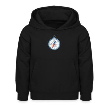 compass - Kids Hoodie - black - Front - AI Model Kid Female (0cm)