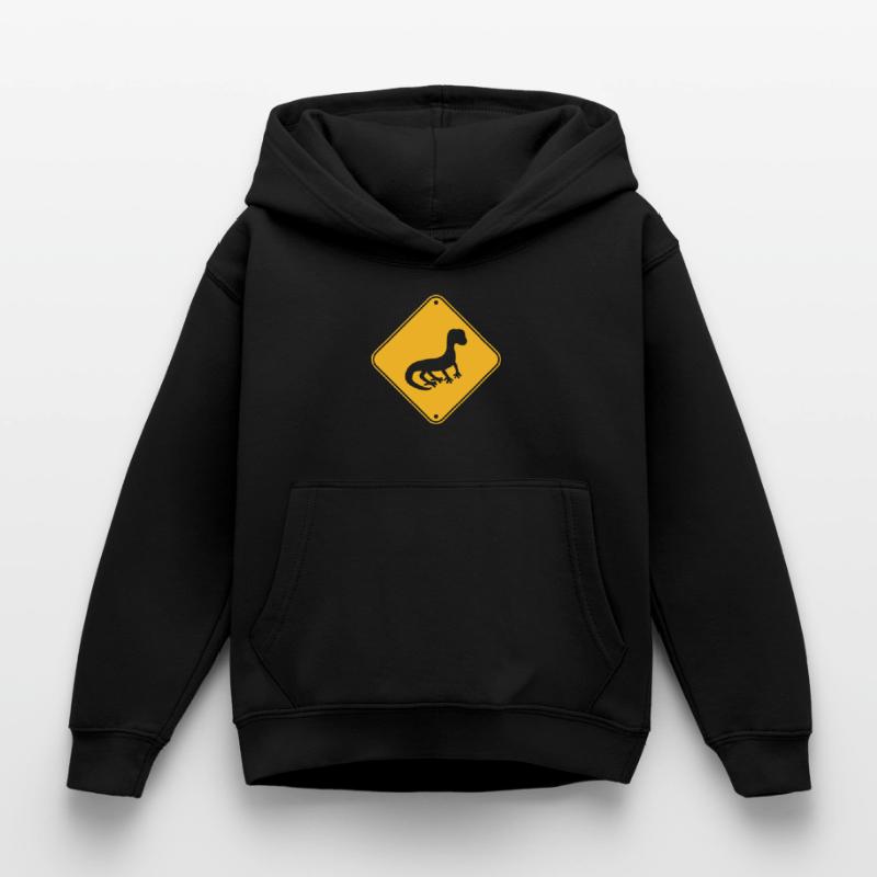 note caution warning caution shield silhouette Kids Hoodie