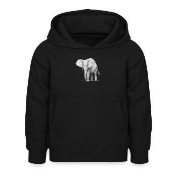 Elefant - Kinder Hoodie - Schwarz - Vorne - AI Model Kid Female (0cm)