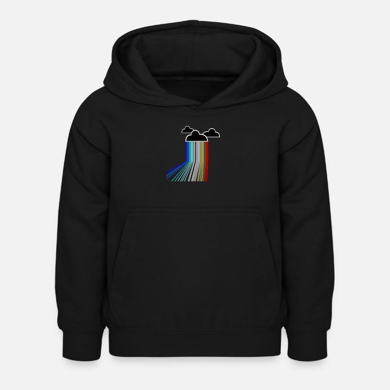 rainbow cloud - Kids Hoodie - black