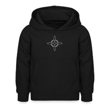 Witch`s Knot, Power of 4 elements - Binding Rune - Kids Hoodie - black - Front - AI Model Kid Female (0cm)