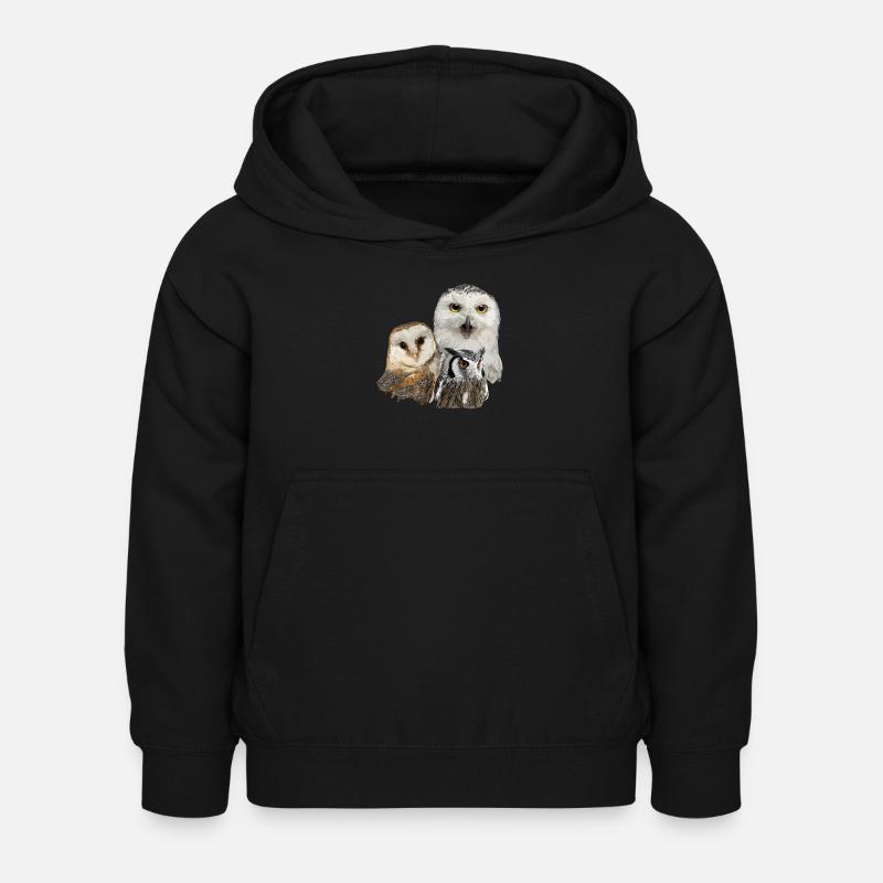 Rapaces nocturnes - Sweat à capuche Enfant - noir