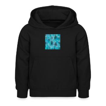 Abstrakte Fliesen grün Druck Hintergrund Cool Present - Kinder Hoodie - Schwarz - Vorne - AI Model Kid Female (0cm)