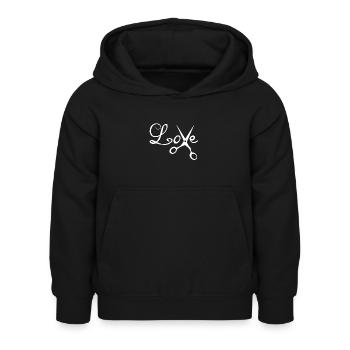 Coiffeur Ciseaux Peigne Ciseaux Poilus Hair Barber - Sweat à capuche Enfant - noir - Devant - AI Model Kid Female (0cm)