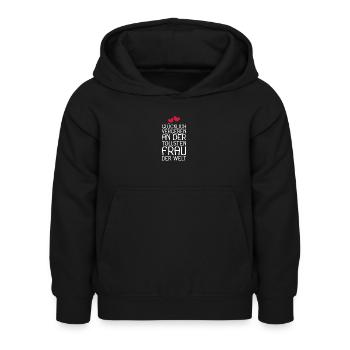 Glücklich vergeben - Kinder Hoodie - Schwarz - Vorne - AI Model Kid Female (0cm)