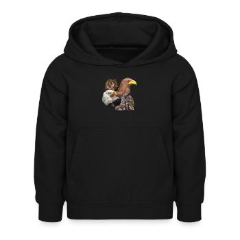 Greifvögel - Kinder Hoodie - Schwarz - Vorne - AI Model Kid Female (0cm)