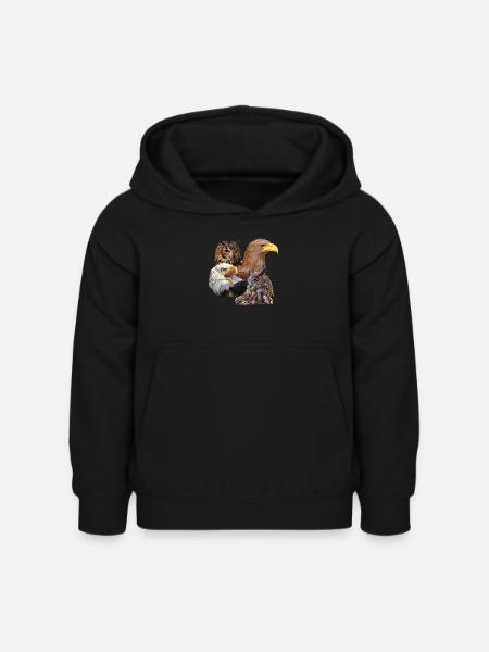 Greifvögel - Kinder Hoodie - Schwarz
