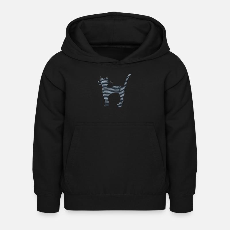 Katze - Kinder Hoodie - Schwarz