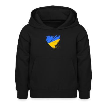 Ukraine Kiew Odessa Europa Grunge Herz Frieden - Kinder Hoodie - Schwarz - Vorne - AI Model Kid Female (0cm)