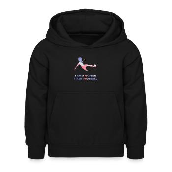 Frauenfußball - Kinder Hoodie - Schwarz - Vorne - AI Model Kid Female (0cm)