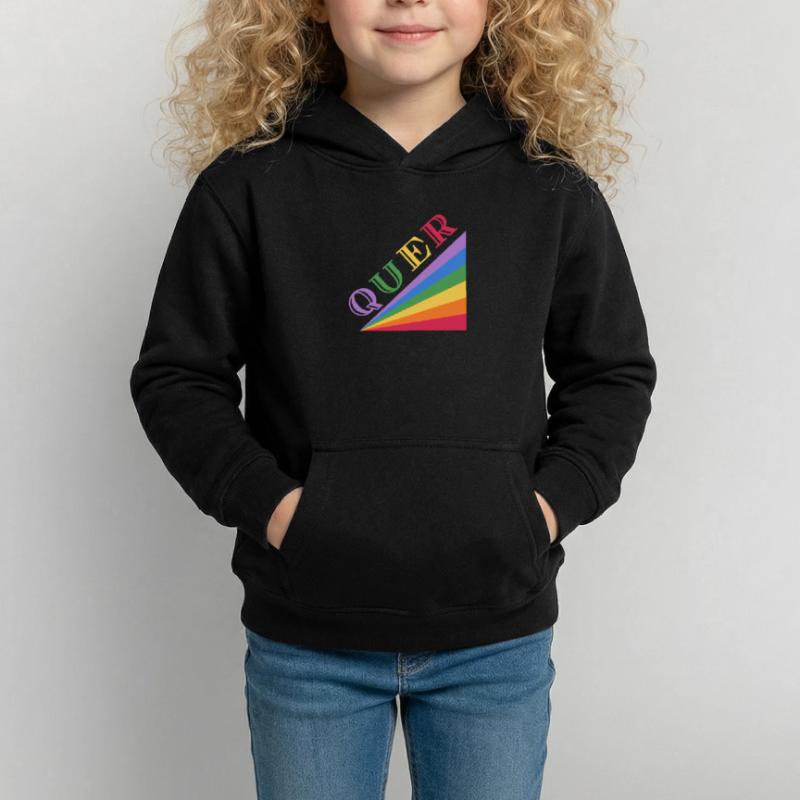 QUER Regenbogen Kinder Hoodie