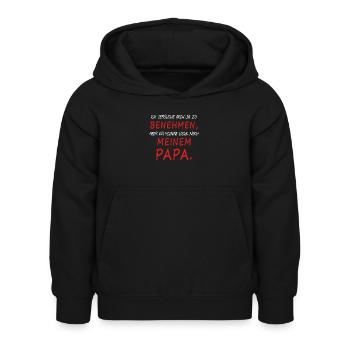 Versuche mich zu benehmen - Kinder Hoodie - Schwarz - Vorne - AI Model Kid Female (0cm)