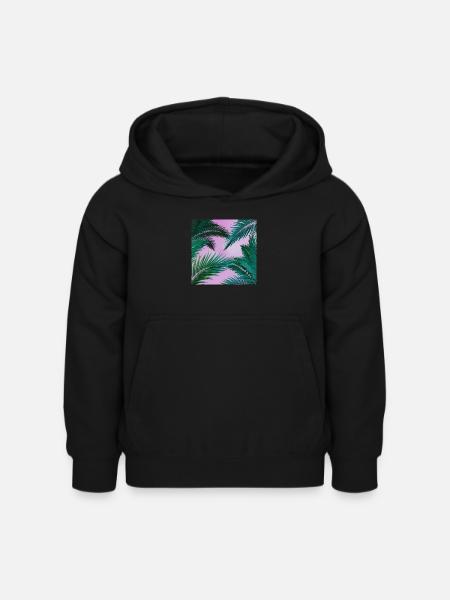 Tropische Palmen - Kinder Hoodie - Schwarz