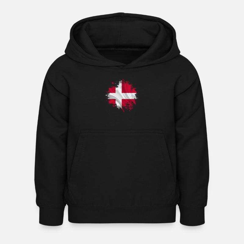 Danemark copenhague drapeau danois scandinavie - Sweat à capuche Enfant - noir