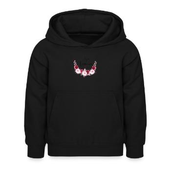 super témoin - Sweat à capuche Enfant - noir - Devant - AI Model Kid Female (0cm)