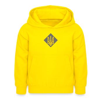 Ukraine - Sweat à capuche Enfant - jaune - Devant - AI Model Kid Female (0cm)