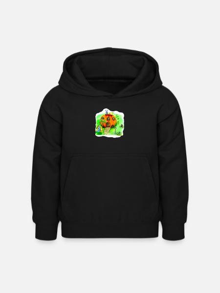 Fairytale Pumpkin House - Kids Hoodie - black