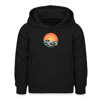 DJ Mischpult SunSet Mixer - Kinder Hoodie - Schwarz - Vorne - AI Model Kid Female (0cm)