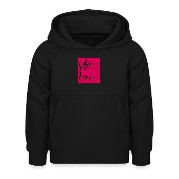 Clefs musicales - Sweat à capuche Enfant - noir - Devant - AI Model Kid Female (0cm)