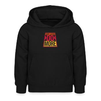 Dire moins faire plus - Sweat à capuche Enfant - noir - Devant - AI Model Kid Female (0cm)