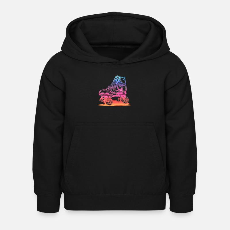 rollerblades rollerblade skates rollerskates retro - Kids Hoodie - black