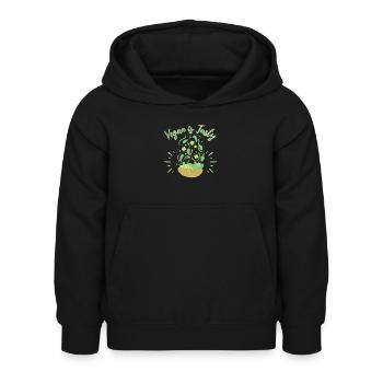 Vegan ist lecker - Kinder Hoodie - Schwarz - Vorne - AI Model Kid Female (0cm)