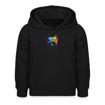 Neon Gaming Controller / Kontroller - Kinder Hoodie - Schwarz - Vorne - AI Model Kid Female (0cm)