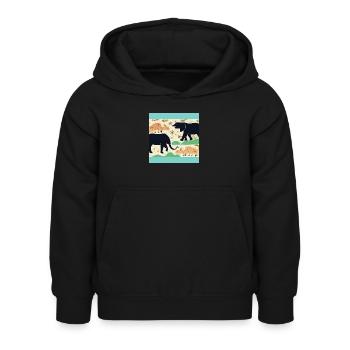Dschungel Design - Kinder Hoodie - Schwarz - Vorne - AI Model Kid Female (0cm)