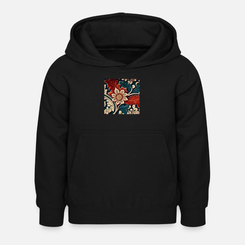 Motif Fleur - Sweat à capuche Enfant - noir