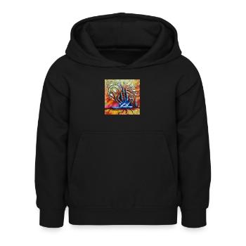 Alter Baum an sonnigen Sommertagen - Kinder Hoodie - Schwarz - Vorne - AI Model Kid Female (0cm)