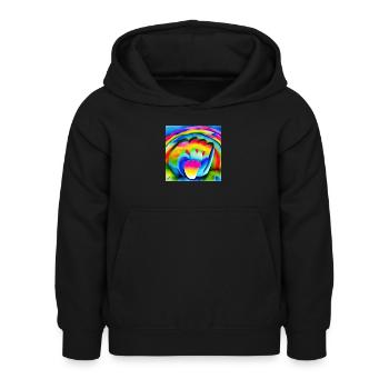Arc-en-ciel à Pâques - Sweat à capuche Enfant - noir - Devant - AI Model Kid Female (0cm)