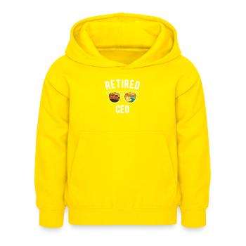 Retirement CEO Beach Sunglasses Design - Kids Hoodie - yellow - Front - AI Model Kid Female (0cm)