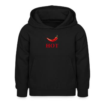 Pepperoni CHAUD - Sweat à capuche Enfant - noir - Devant - AI Model Kid Female (0cm)