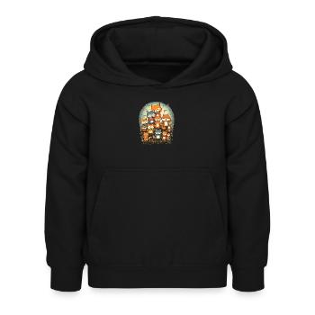 Whimsical journey - Kids Hoodie - black - Front - AI Model Kid Female (0cm)