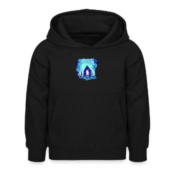 Friedhof Grabstein Grab - Kinder Hoodie - Schwarz - Vorne - AI Model Kid Female (0cm)