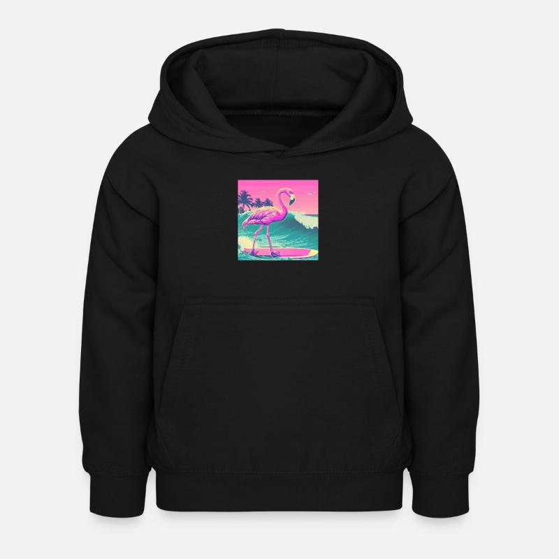 Surf Flamingo Miami - Sweat à capuche Enfant - noir
