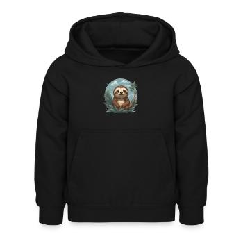 Faultier Blätter Kinder - Kinder Hoodie - Schwarz - Vorne - AI Model Kid Female (0cm)