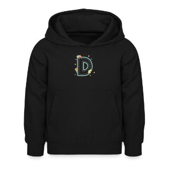 Lettre d véhicule - cadeau enfant personnalisé - Sweat à capuche Enfant - noir - Devant - AI Model Kid Female (0cm)