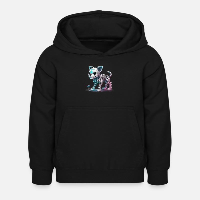 Chien squelette - Sweat à capuche Enfant - noir