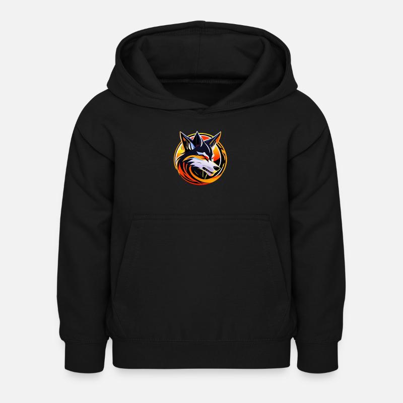 Wolf - Kids Hoodie - black