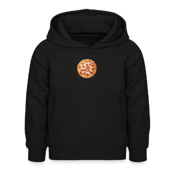 Délicieuse pizza salami! - Sweat à capuche Enfant - noir - Devant - AI Model Kid Female (0cm)